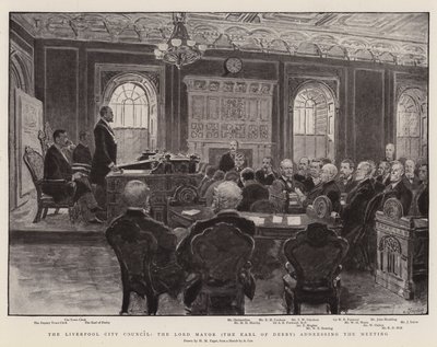 The Liverpool City Council, the Lord Mayor (the Earl of Derby) addressing the Meeting by Henry Marriott Paget